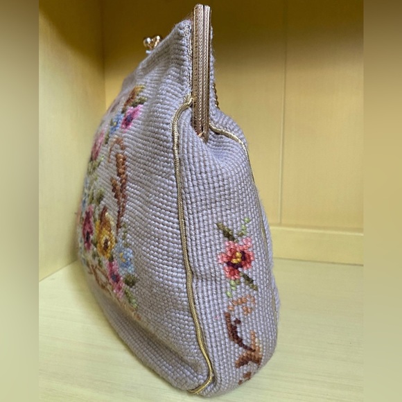 Vintage Floral Needlepoint Handbag - Picture 5 of 5